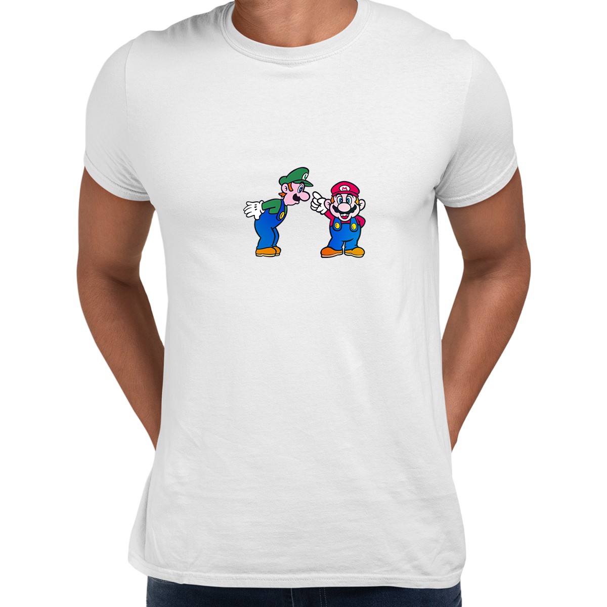 Luigi & Mario Super Mario Mens Retro Unisex T-Shirts OLD SKOOL Fast Delivery - Kuzi Tees