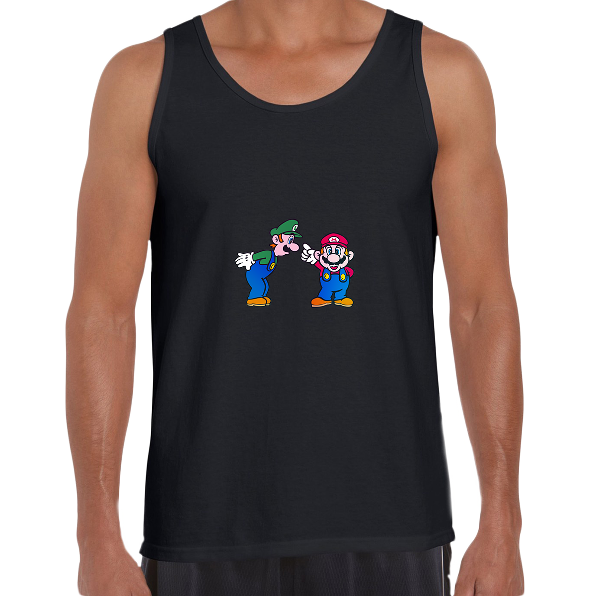 Luigi & Mario Super Mario Mens Retro OLD SKOOL Fast Delivery Unisex Tank Top - Kuzi Tees