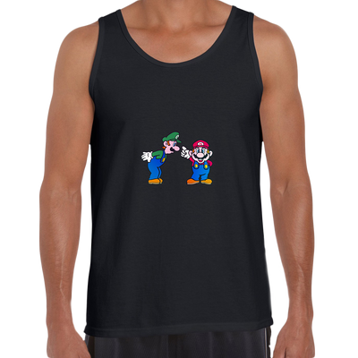 Luigi & Mario Super Mario Mens Retro OLD SKOOL Fast Delivery Unisex Tank Top - Kuzi Tees