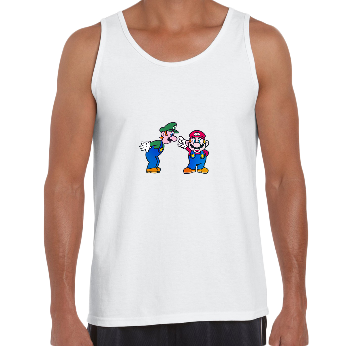 Luigi & Mario Super Mario Mens Retro OLD SKOOL Fast Delivery Unisex Tank Top - Kuzi Tees