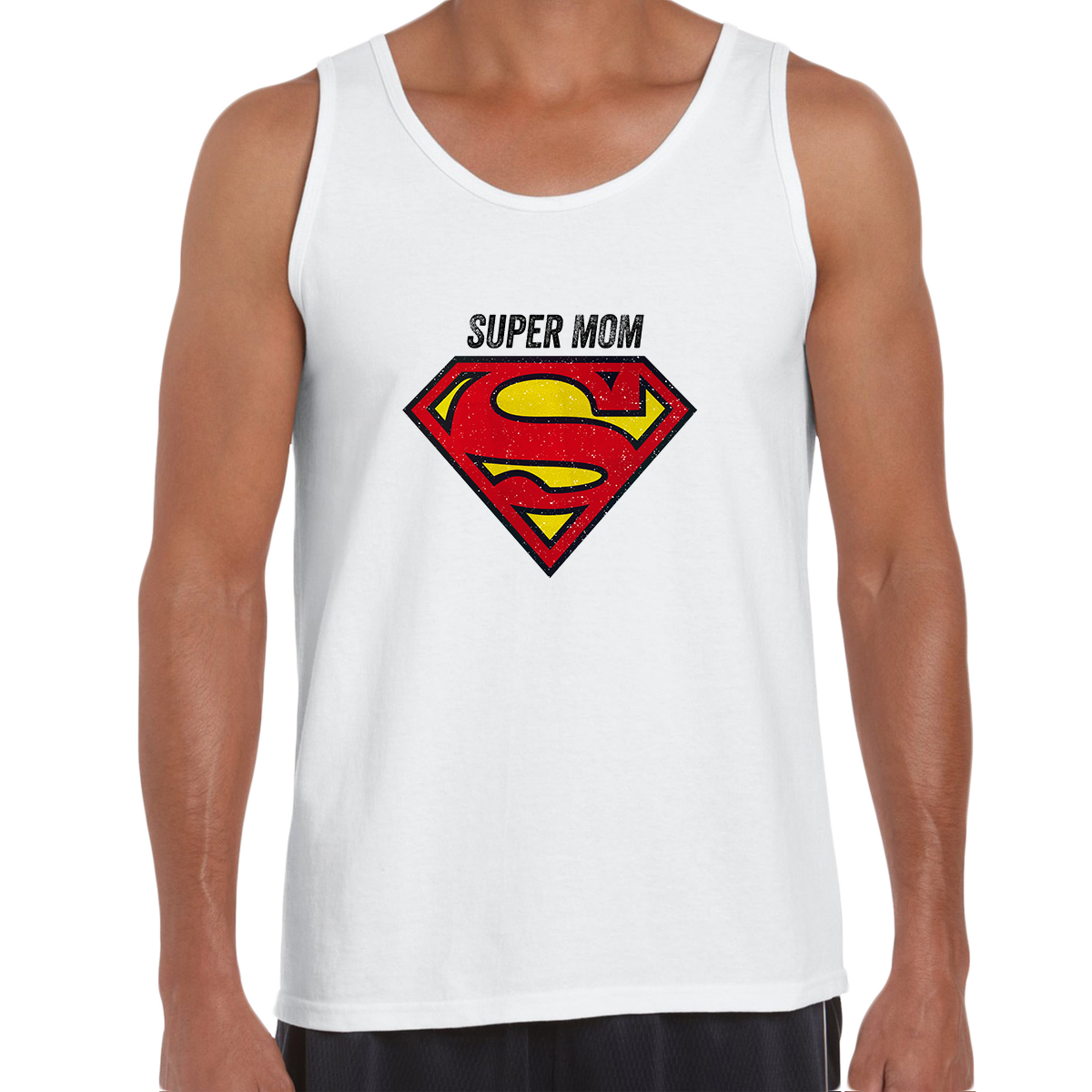 Super Mom Retro Superman DC Comix Action Hero Unisex Tank Top - Kuzi Tees