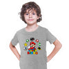 Super Kiddo T-shirt Mario Birthday Kids Custom Gaming Birthday Kids T-shirt Grey