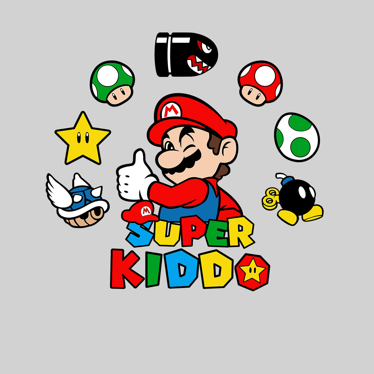 Super Kiddo T-shirt Mario Birthday