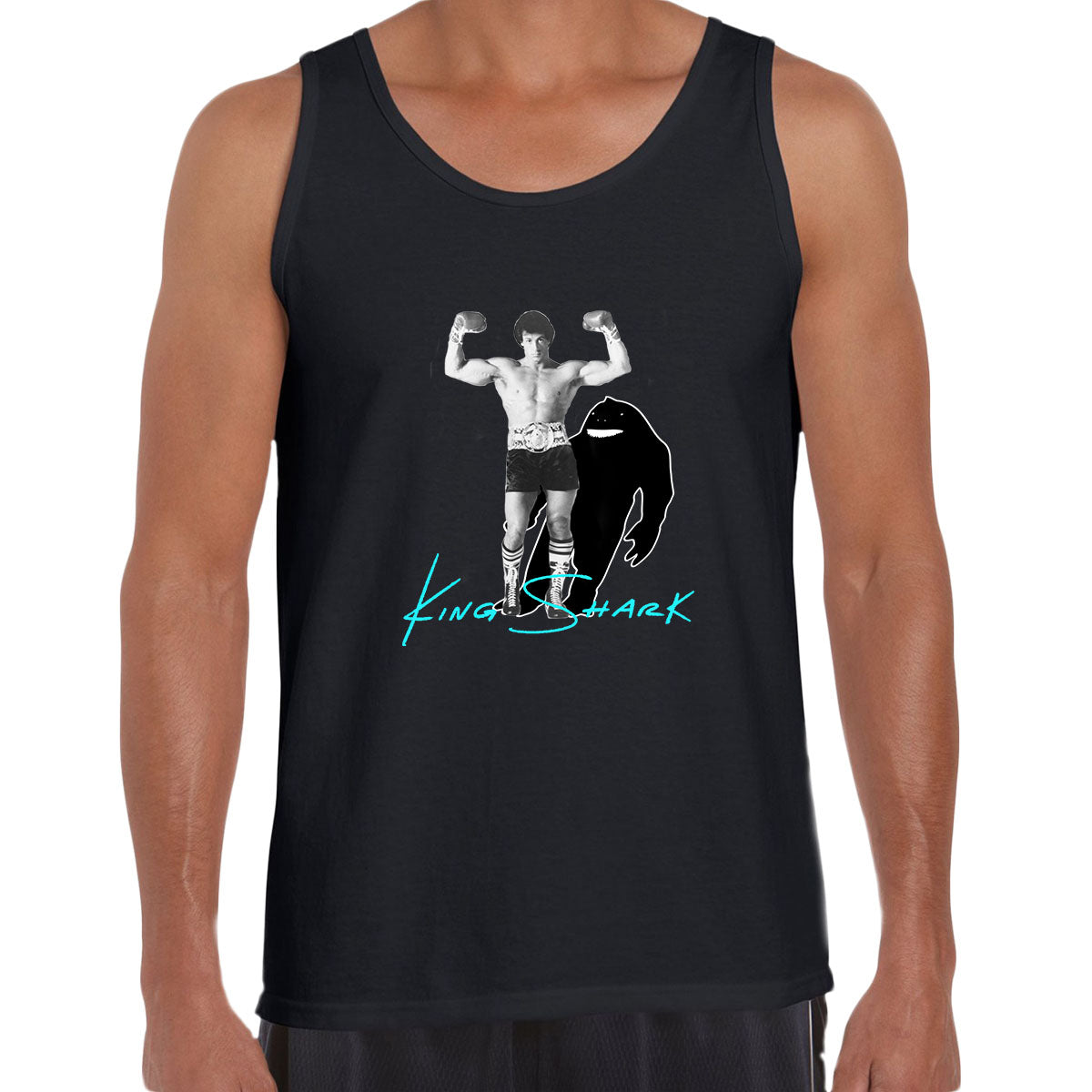 Sylvester Stallone King Shark Shadow Funny Movie Unisex Tank Top - Kuzi Tees