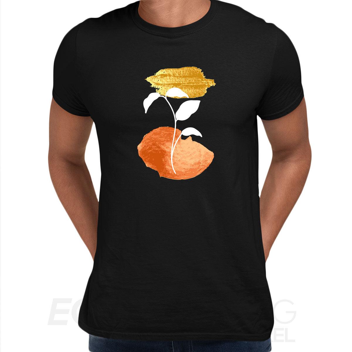 Botanical Design Tee Flowers Leaves Abstract Novelty Crew Neck Birthday Unisex T-shirt - Kuzi Tees