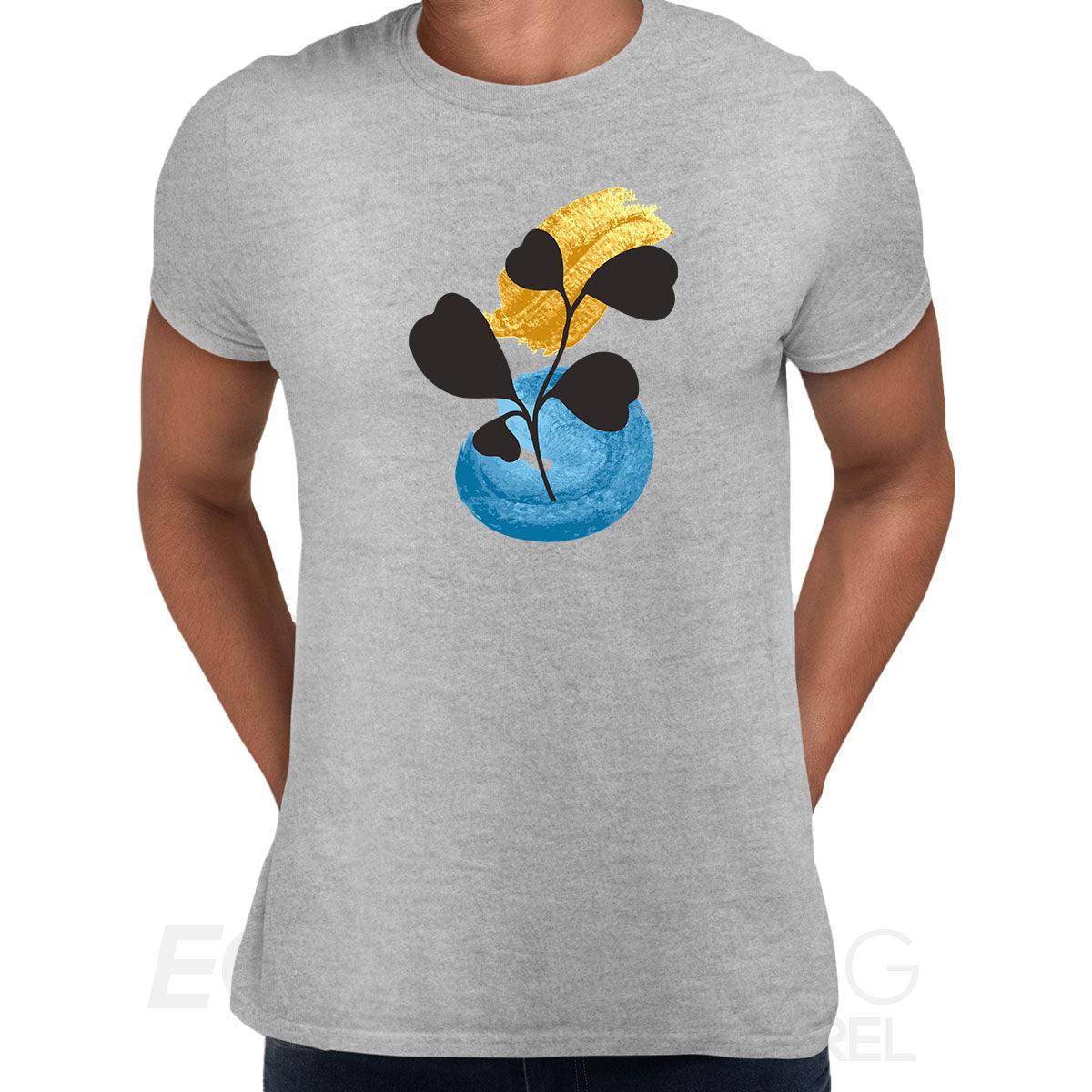 Botanical Blue Flower Plant Abstract T-shirt Novelty Crew Neck Birthday Summer Unisex T-shirt - Kuzi Tees