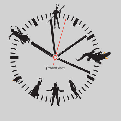 TVA Clock With Variants Classic Loki Frog Loki Alligator Sylvie President Frost Giant Unisex Tank Top - Kuzi Tees