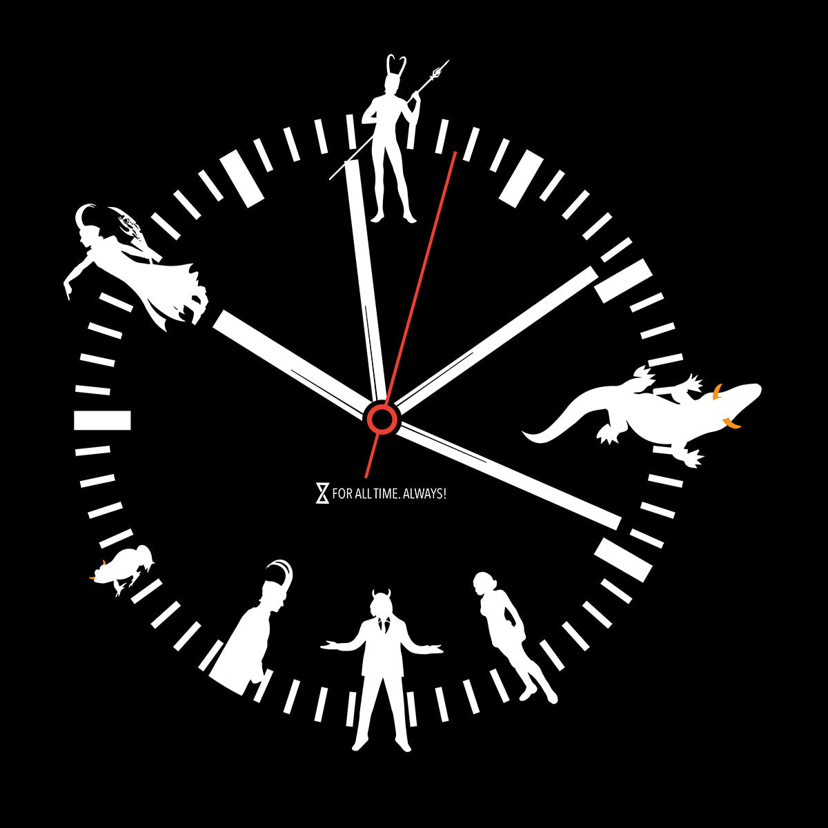 TVA Clock With Variants Classic Loki Frog Loki Alligator Sylvie President Frost Giant Unisex Tank Top - Kuzi Tees