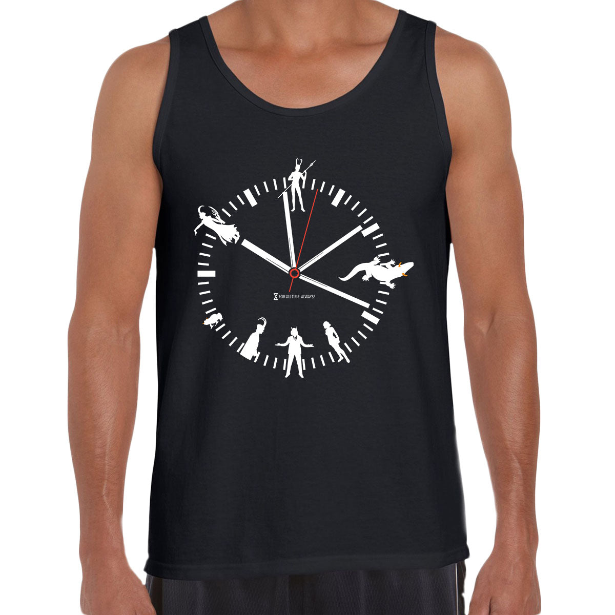 TVA Clock With Variants Classic Loki Frog Loki Alligator Sylvie President Frost Giant Unisex Tank Top - Kuzi Tees