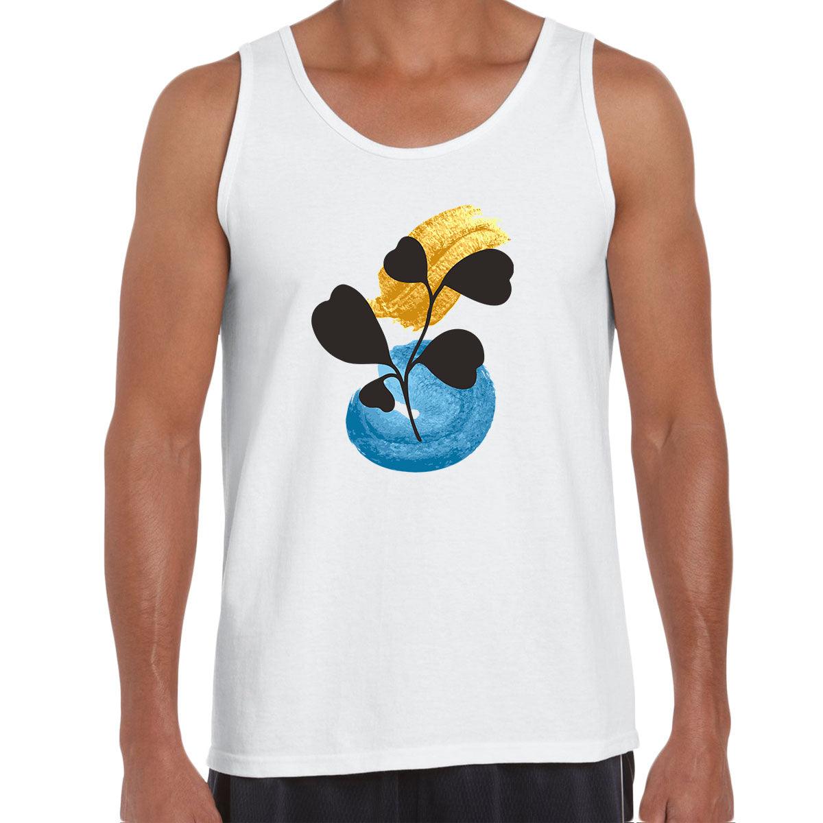 Botanical Blue Flower Plant Abstract Tee Novelty Birthday Summer Unisex Tank Top - Kuzi Tees