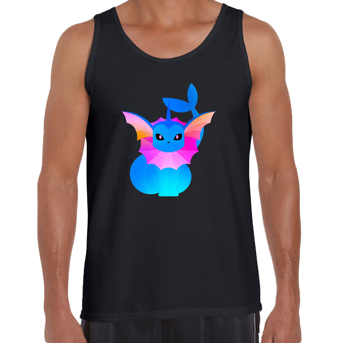 Vaporeon Water type Pokemon Black & White Tank-Top - Kuzi Tees