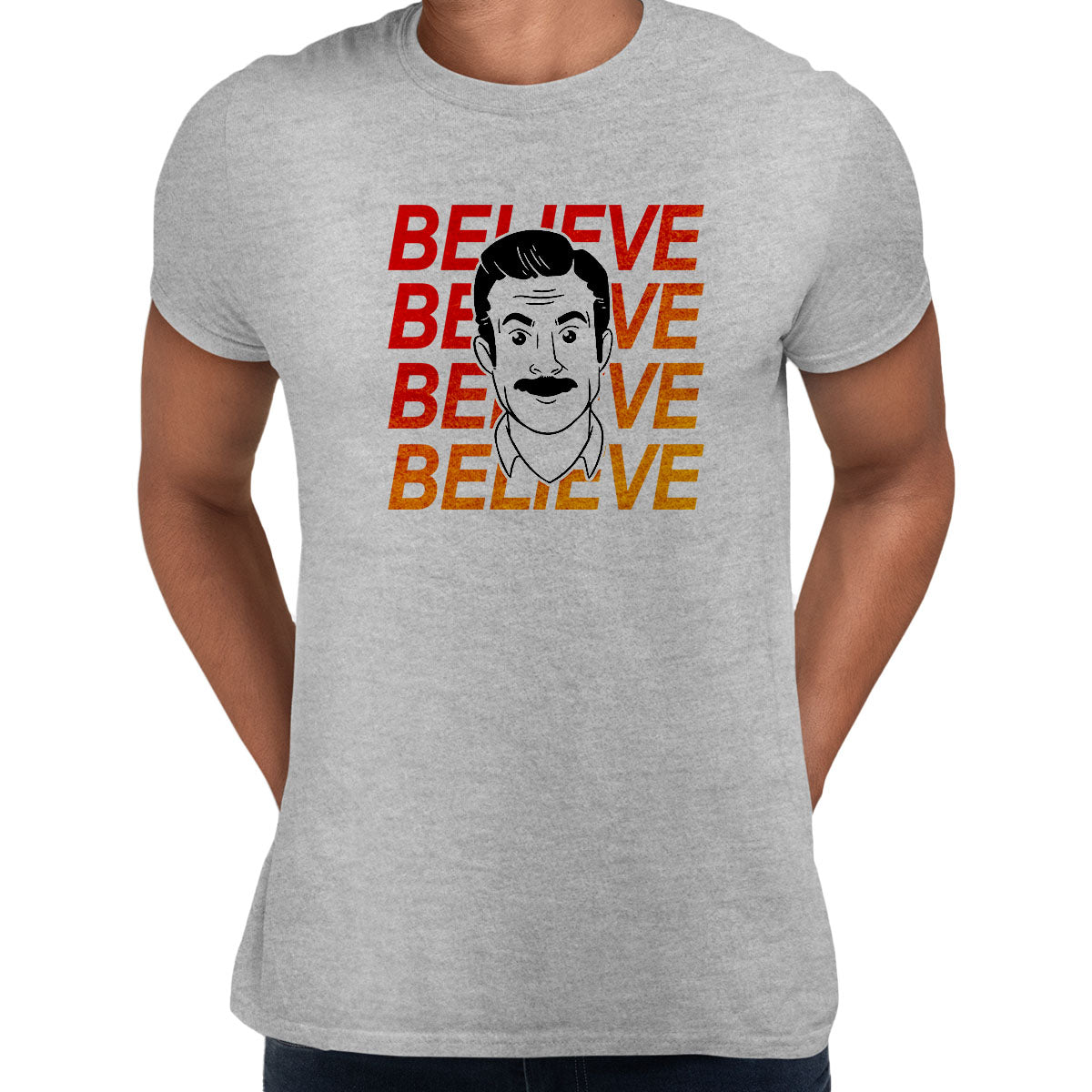 Ted Lasso Believe Tee Motivational Funny Movie Novelty Adult Gift Typography Unisex T-Shirt - Kuzi Tees