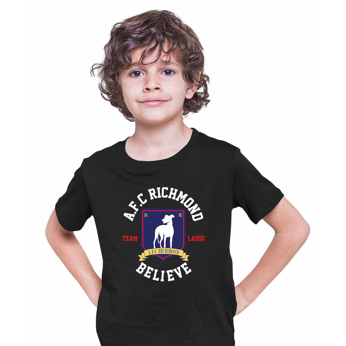 Ted Lasso AFC Richmond T-shirt Believe Gift For Movie Fan Team Lasso Kids T-shirt Black