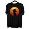 The Bounty Hunter & Baby Yoda Star Wars Mandalorian Disney  Black & White T-shirt - Kuzi Tees