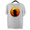 The Bounty Hunter & Baby Yoda Star Wars Mandalorian Disney  Black & White T-shirt - Kuzi Tees