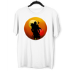 The Bounty Hunter & Baby Yoda Star Wars Mandalorian Disney  Black & White T-shirt - Kuzi Tees