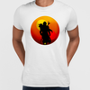The Bounty Hunter & Baby Yoda Star Wars Mandalorian Disney  Black & White T-shirt - Kuzi Tees