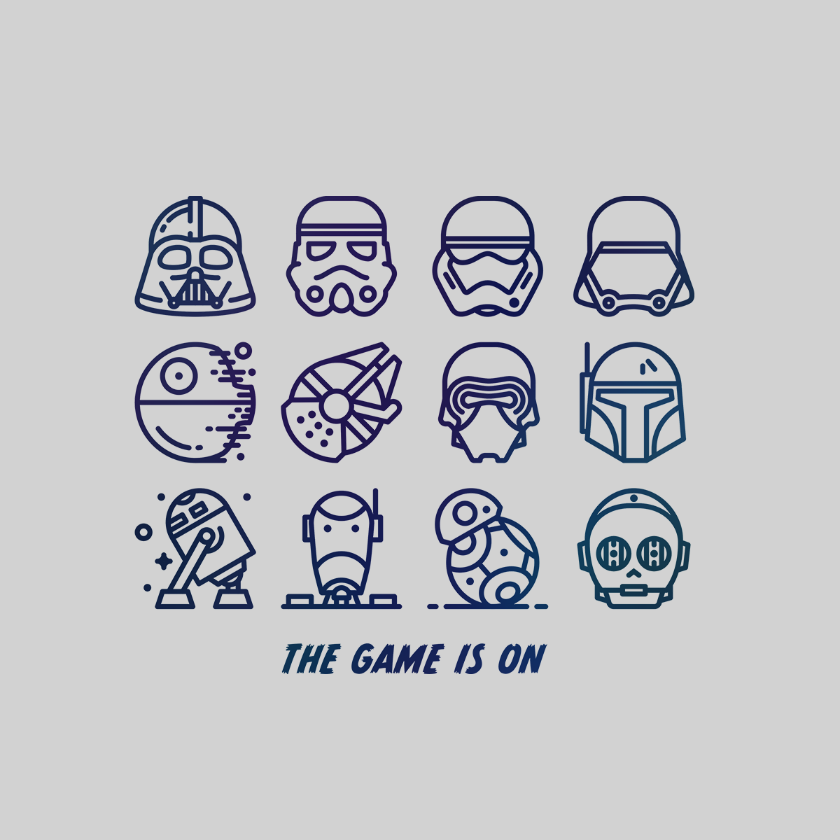 The Game Is On Star Wars Iconic Helmet and Figures from the Movie Tank Top - Kuzi Tees