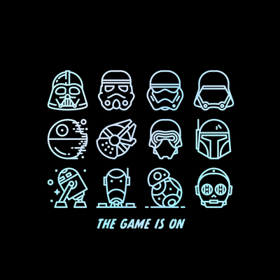 The Game Is On Star Wars Iconic Helmet and Figures from the Movie Tank Top - Kuzi Tees