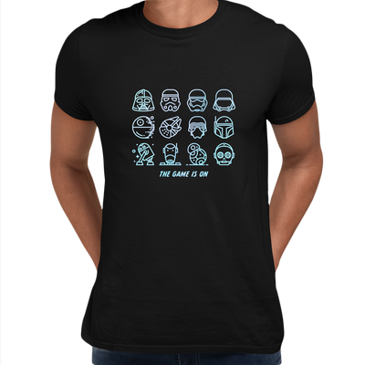 The Game Is On Star Wars Iconic Helmet and Figures from the Movie Crew Neck t shirt - Kuzi Tees
