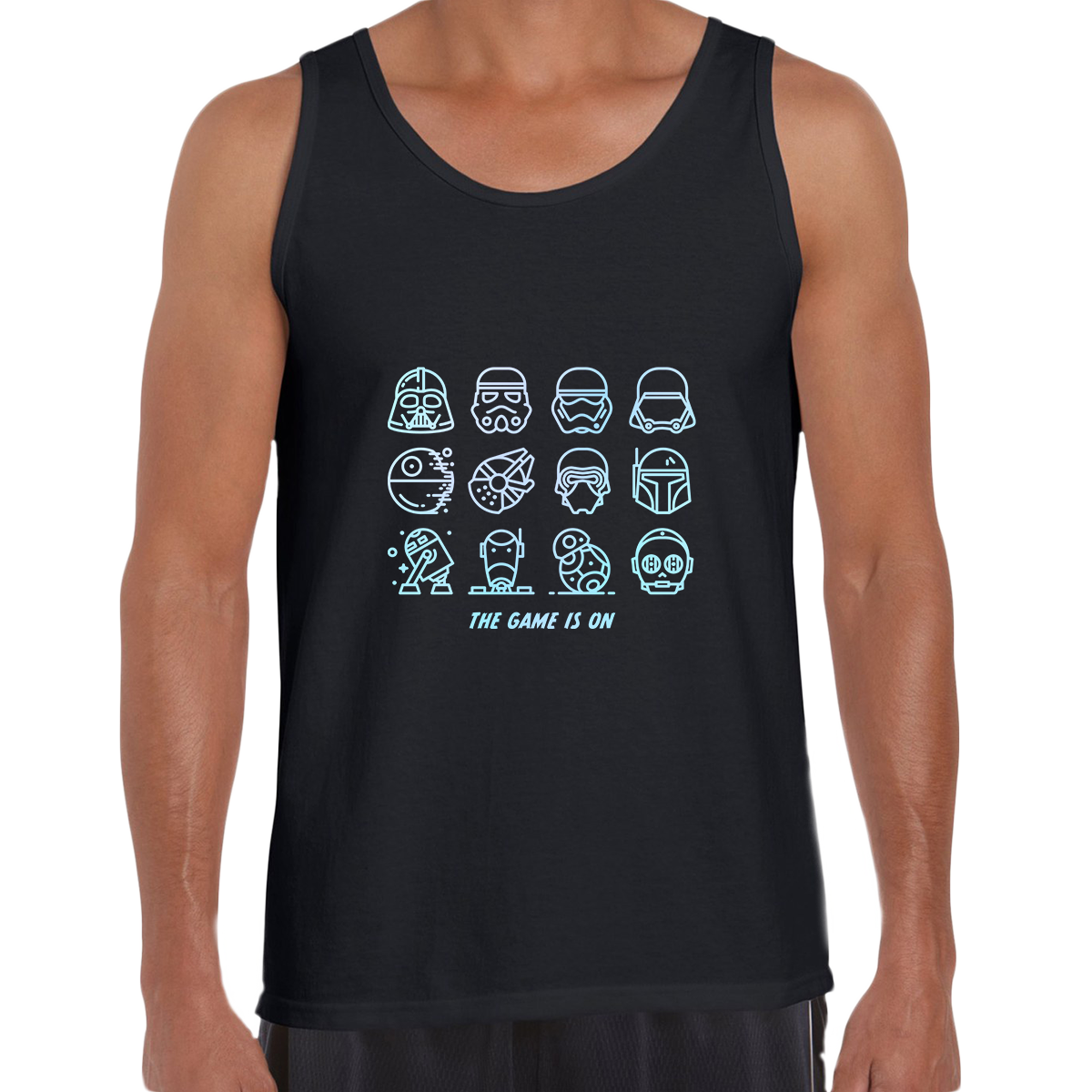 The Game Is On Star Wars Iconic Helmet and Figures from the Movie Tank Top - Kuzi Tees