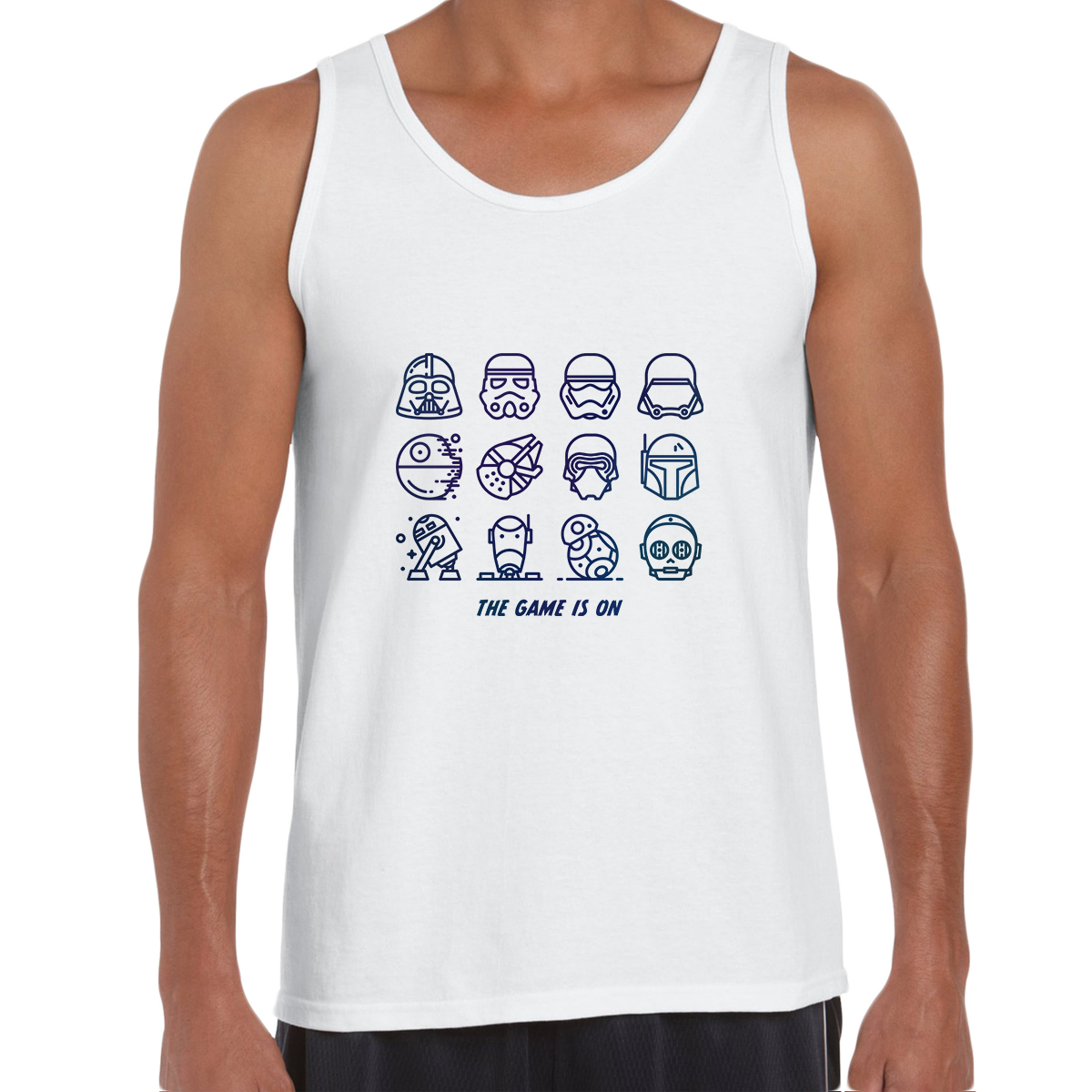 The Game Is On Star Wars Iconic Helmet and Figures from the Movie Tank Top - Kuzi Tees