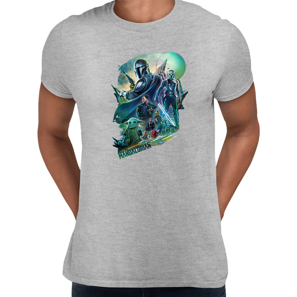 The Mandalorian Grey T-shirt Grogu Bo-Katan The Return Final Episode Moff Gideon