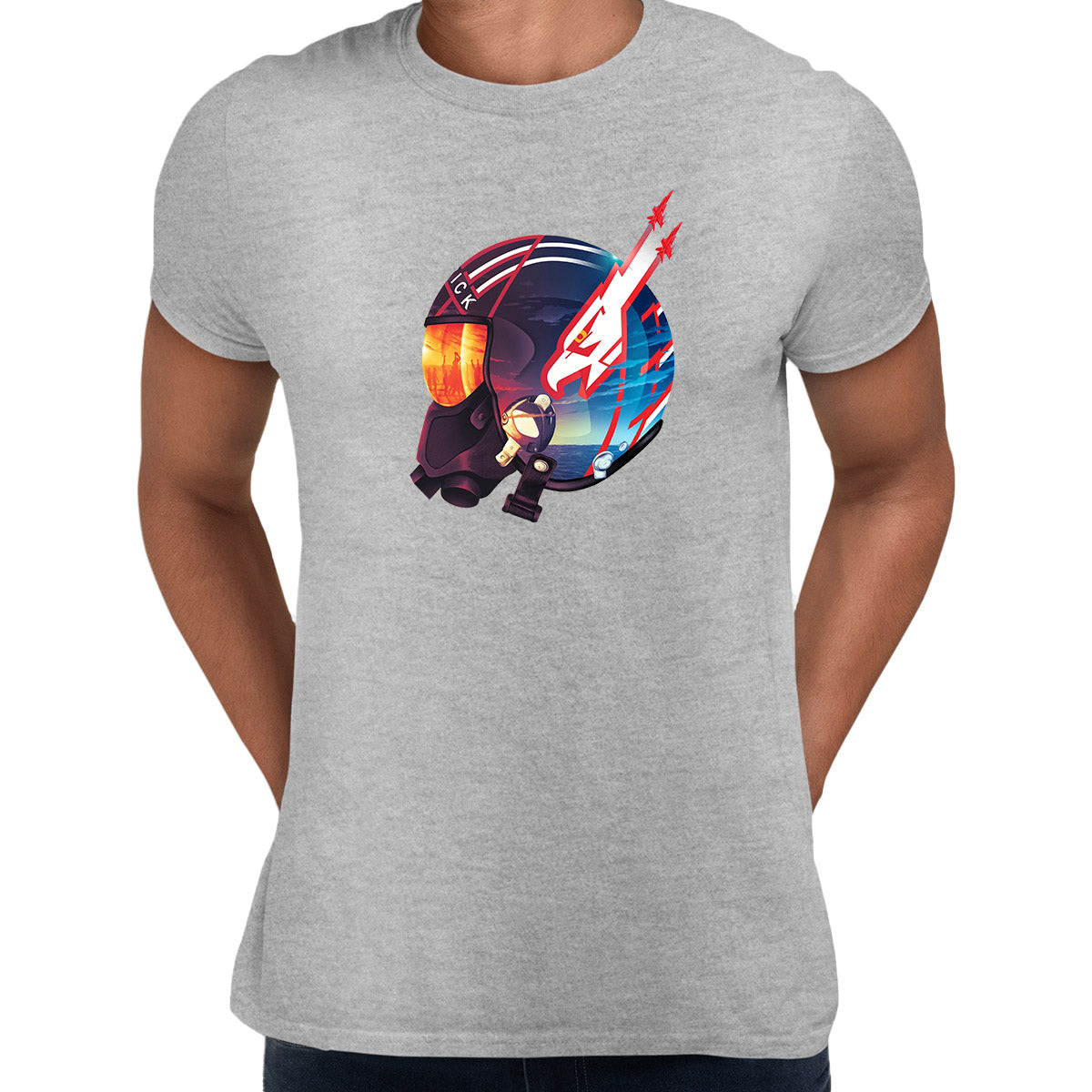 Tom Cruise Maverick Helmet Top Gun Novelty T-shirt - Kuzi Tees
