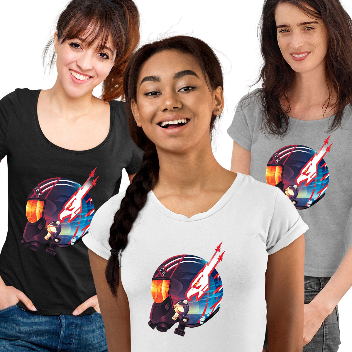 Tom Cruise Maverick Helmet Top Gun Novelty T-shirt - Kuzi Tees
