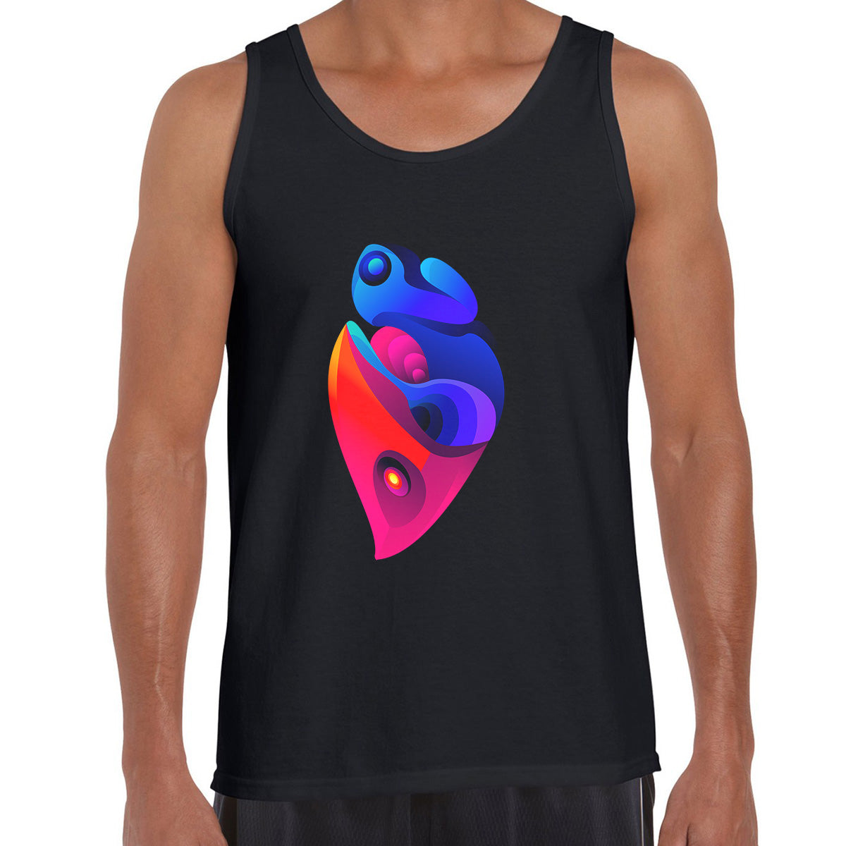 Tropical Bird With A Pink Skirt Unique Surreal Design Tank Top - Kuzi Tees