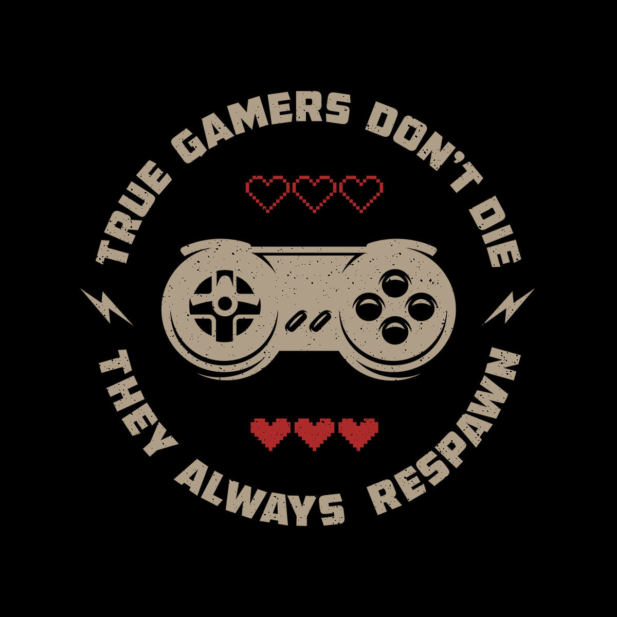 Mens Gaming T-Shirt Old School Gamer Retro Video Game True Gamer Respawn Unisex T-Shirt - Kuzi Tees
