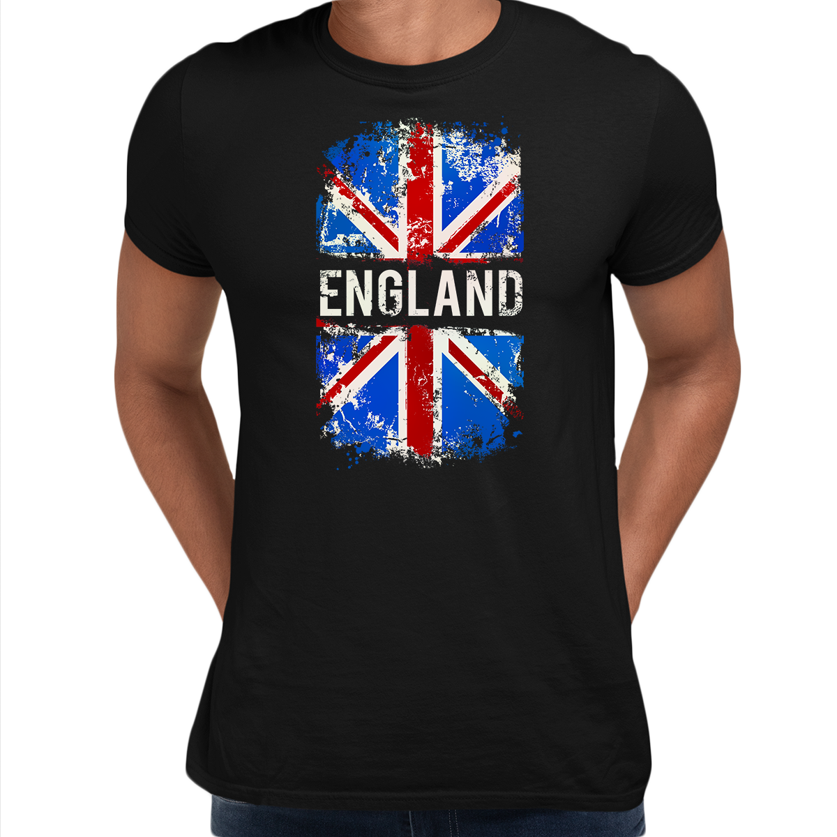 Union Jack Abstract Print Mens T-Shirt Great Britain Flag - Kuzi Tees