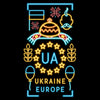 I Stand With Ukraine National Symbols Neon Black T-shirt - Kuzi Tees