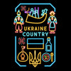 Neon Glow Ukraine National Symbols Black Kids T-Shirt Support Ukraine War - Kuzi Tees