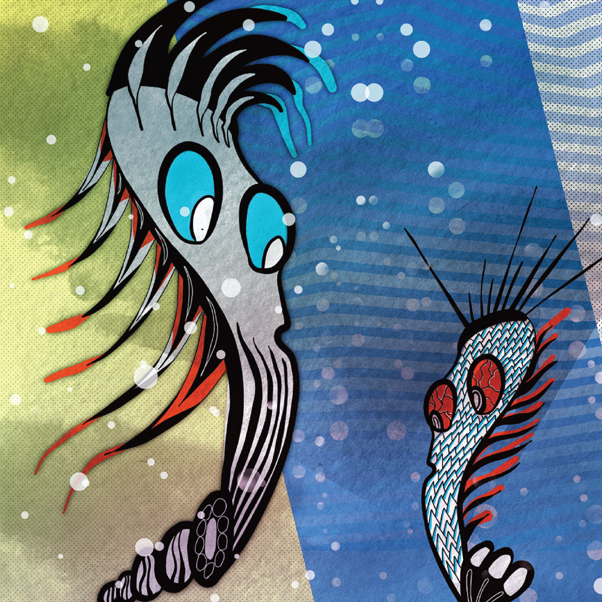 Underwater Creatures Wall Big A2 Art Print Kitchen Living Room Unframed Unique - Kuzi Tees