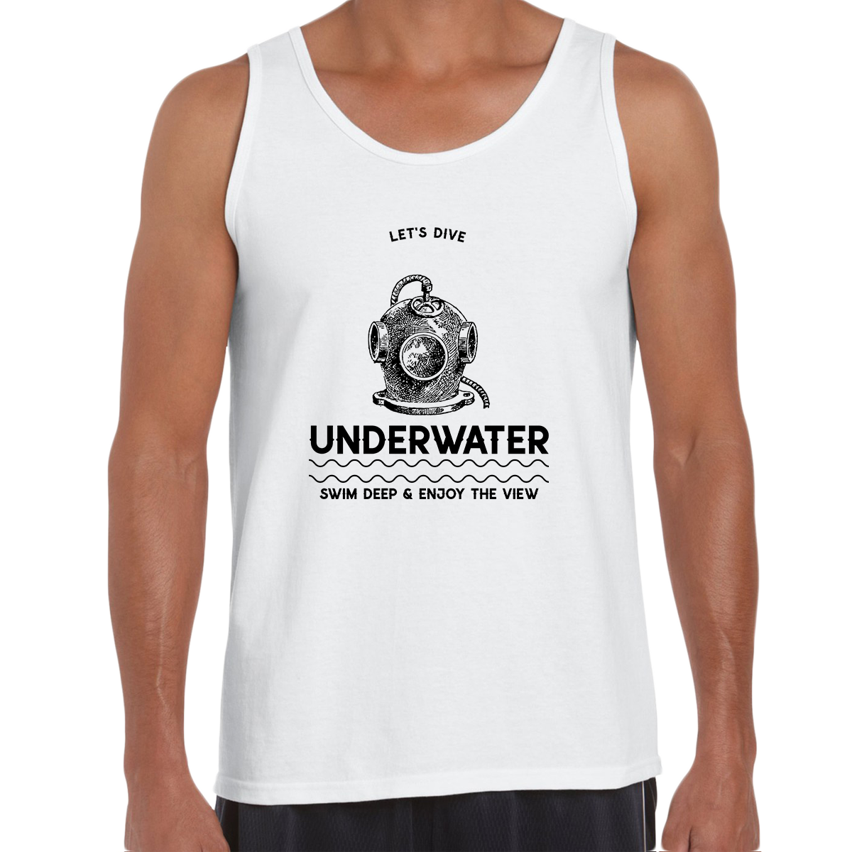 Underwater Dive Swim deep & enjoy the view Scuba Diving Unisex Tank Top - Kuzi Tees