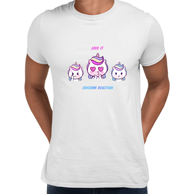 Unicorn Emoji Reaction Love Angry Excited Unisex Black and White Tee - Kuzi Tees
