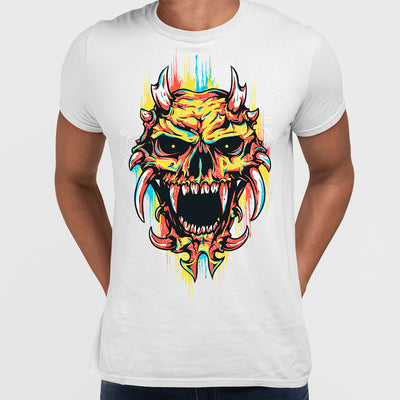 Urban Graffiti Demon Skull Heart Hearted T-Shirt - Kuzi Tees