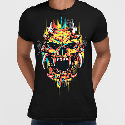 Urban Graffiti Demon Skull Heart Hearted T-Shirt - Kuzi Tees