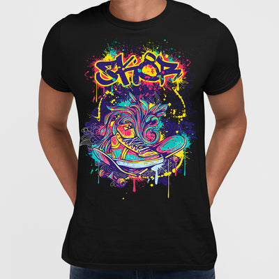 Urban Graffiti Skate & Trainers Detailed Illustration T-Shirt - Kuzi Tees