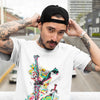 Urban Graffiti Sword Shield & Flower T-Shirt - Kuzi Tees
