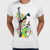 Urban Graffiti Sword Shield & Flower T-Shirt - Kuzi Tees