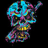 Urban Graffiti Blue Skull With A Baseball Bat T-Shirt - Kuzi Tees