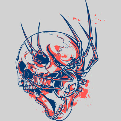 Urban Graffiti Scary Spider and Skull T-Shirt - Kuzi Tees
