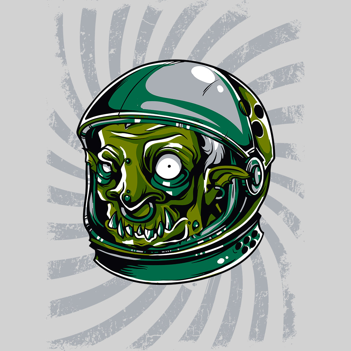 Urban Graffiti Zombie Monster Astronaut Illustration T-Shirt - Kuzi Tees