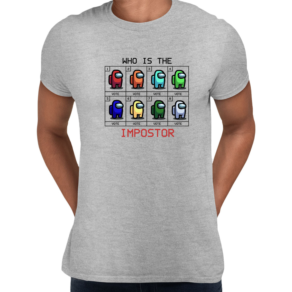 Who is The Impostor Among Us Gamer Funny Gift Unisex Tee Top T-shirt for Men Xmas - Kuzi Tees