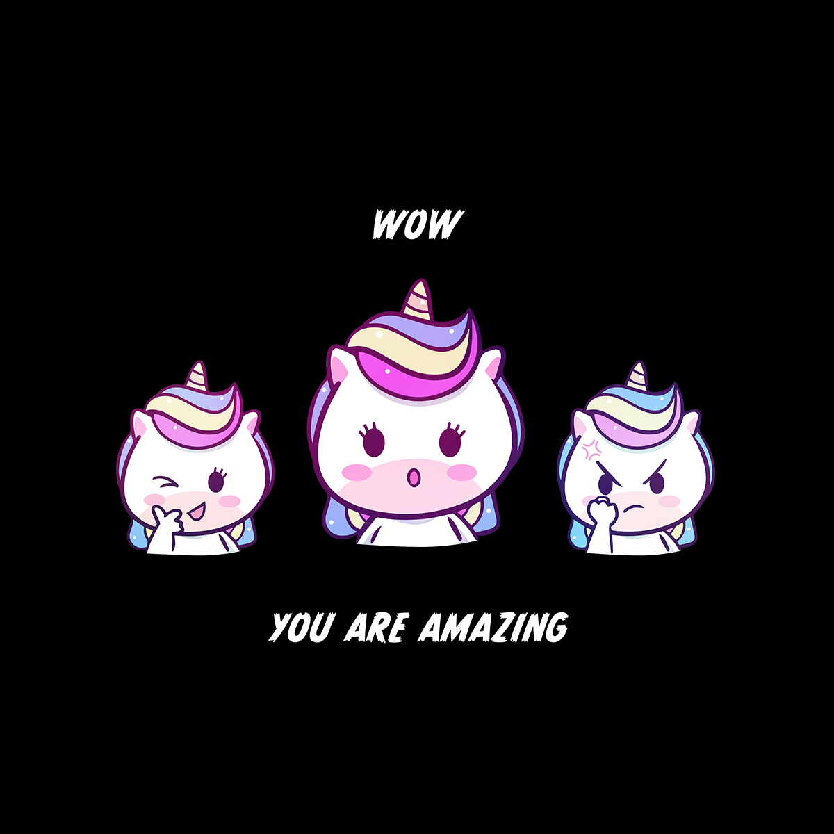 You are Amazing Unicorn Emoji Face Reaction WOW - Kuzi Tees