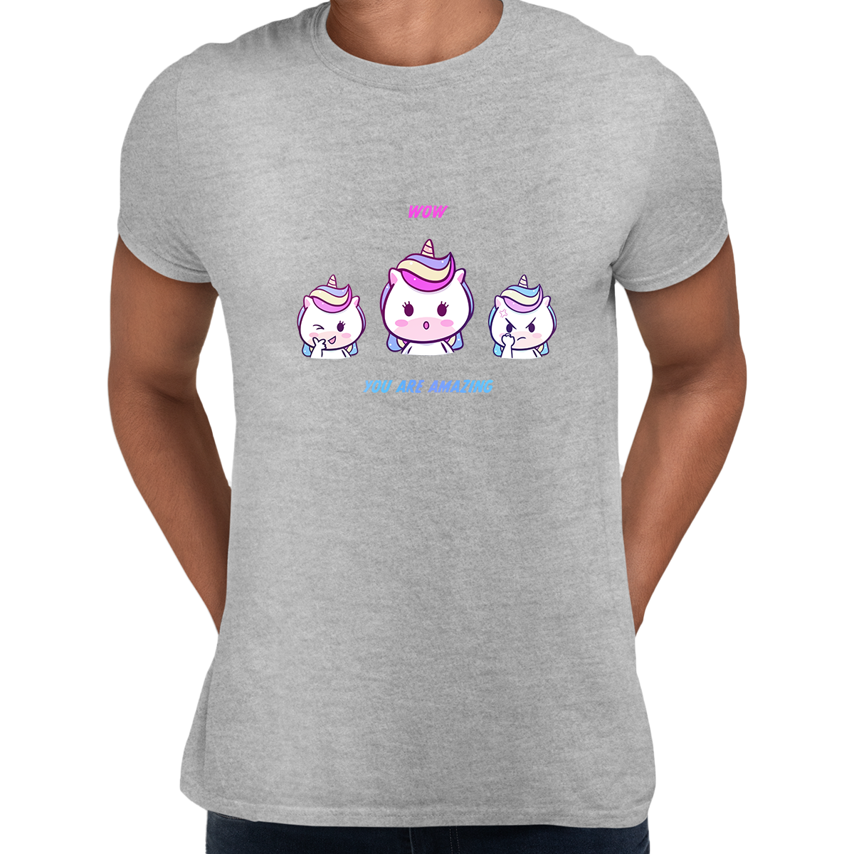You are Amazing Unicorn Emoji Face Reaction WOW - Kuzi Tees