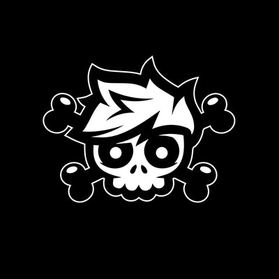Youtube Crainer Cool Skull Illustration Abstract Black and White T-shirt for Kids - Kuzi Tees