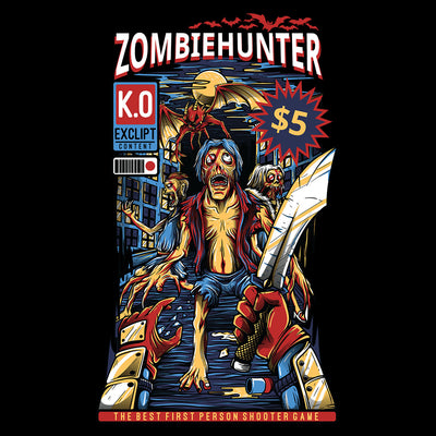 Zombiehunter - Retro Halloween Shooter Game Unisex T-shirt - Kuzi Tees